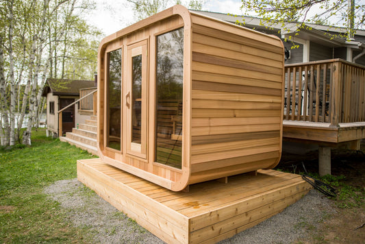 Luna sauna on a cedar deck